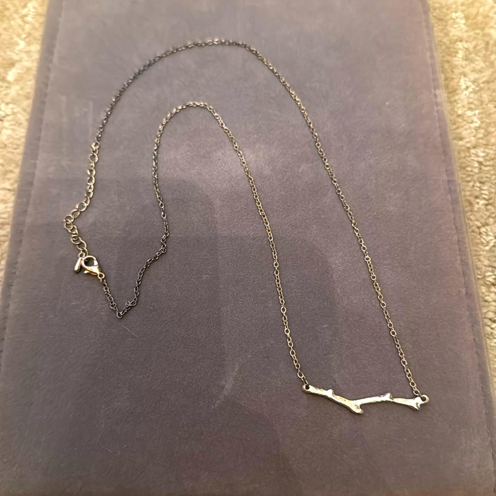 Silver branch necklace